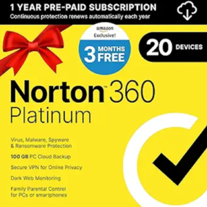 Norton 360 Platinum 2025, Antivirus software for 20 Devices with Auto Renewal - 3 Months FREE - Includes VPN